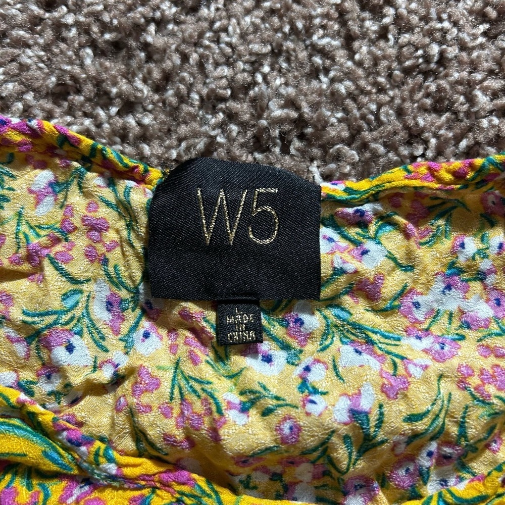 W5 Yellow Flutter Sleeve Ruffled Blouse - Picture 6 of 8